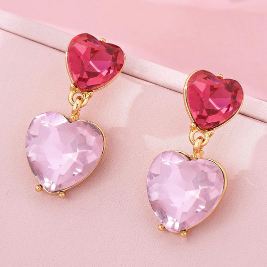 Amethyst & Rose Crystal Earrings