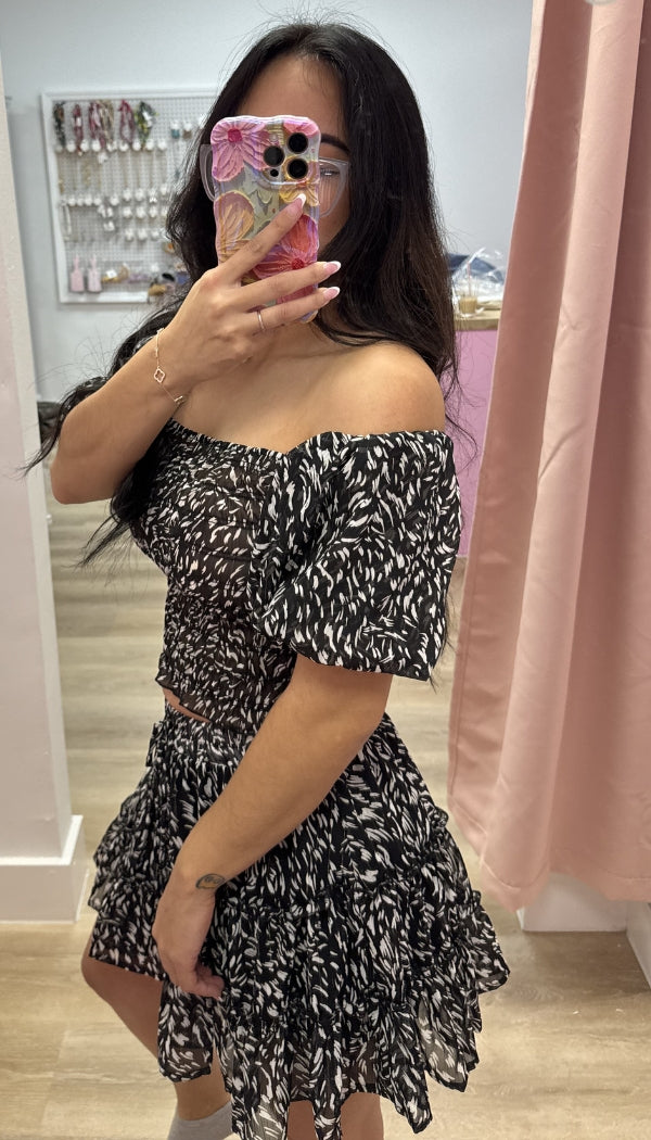 Zana Chiffon Top & Skirt Set