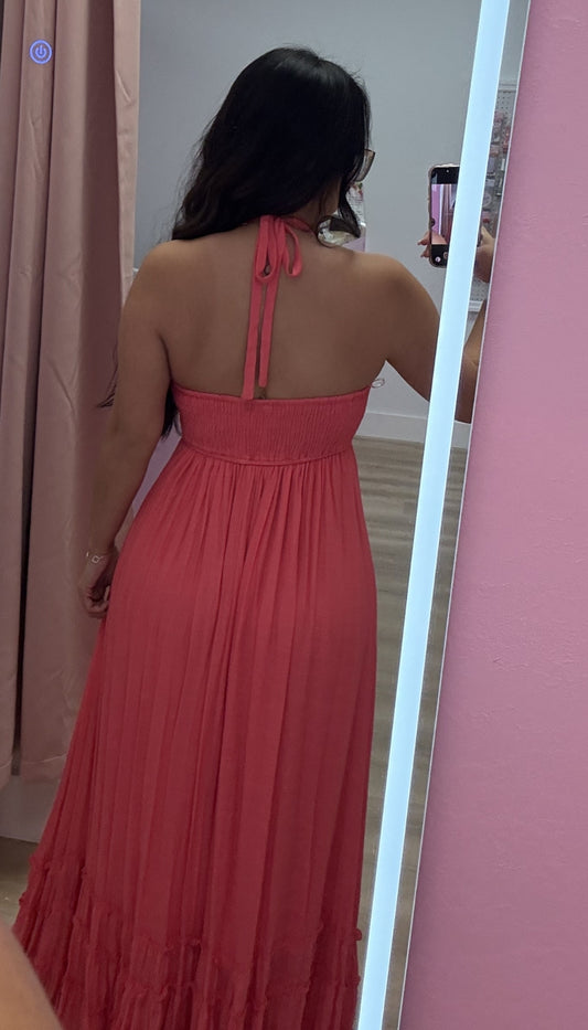 Flamingo Babe - Smocked Maxi Dress