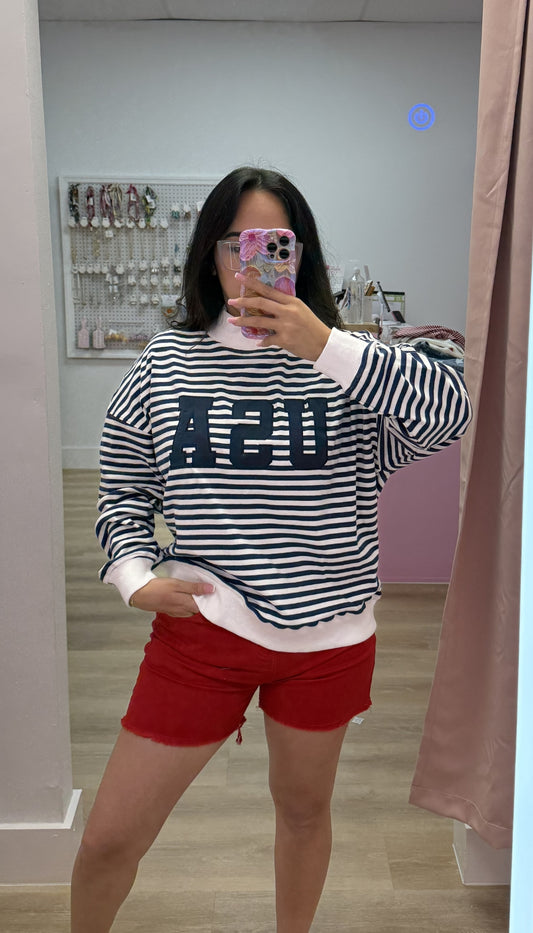 Stripe USA Mockneck