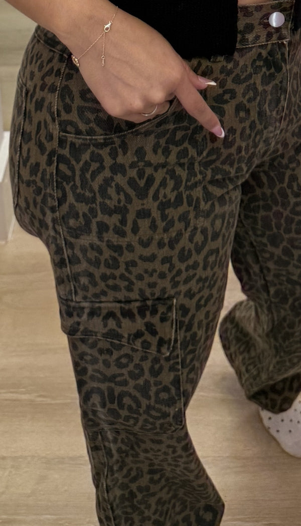Savannah Stroll - Cheetah Print Cargo Pants