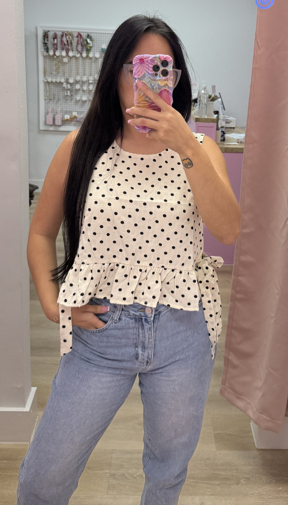 Flirty Dot - Ruffle Blouse