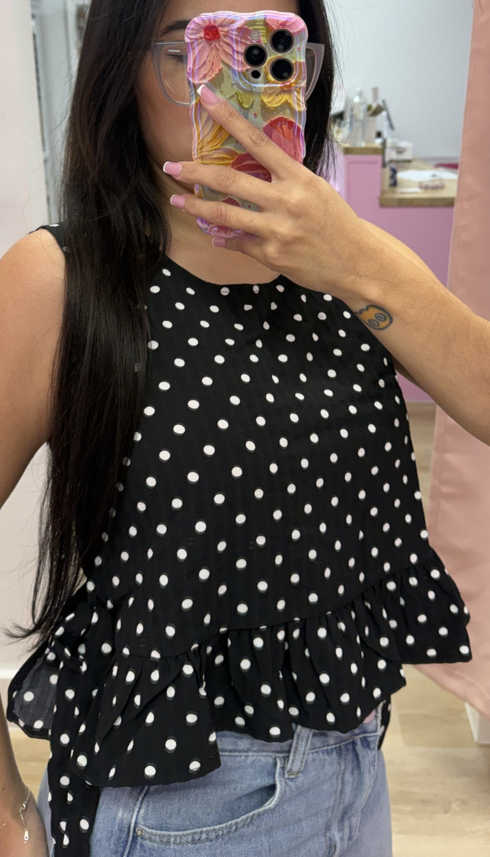 Flirty Dot - Ruffle Blouse