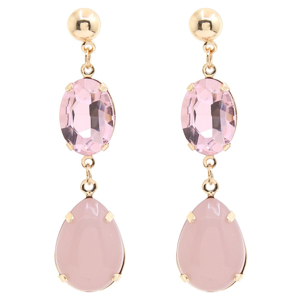 Like a Gem - Oval Dangle Earrings