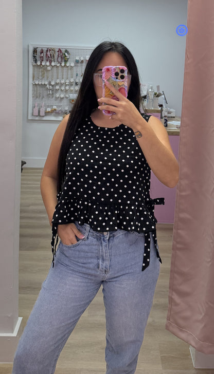 Flirty Dot - Ruffle Blouse