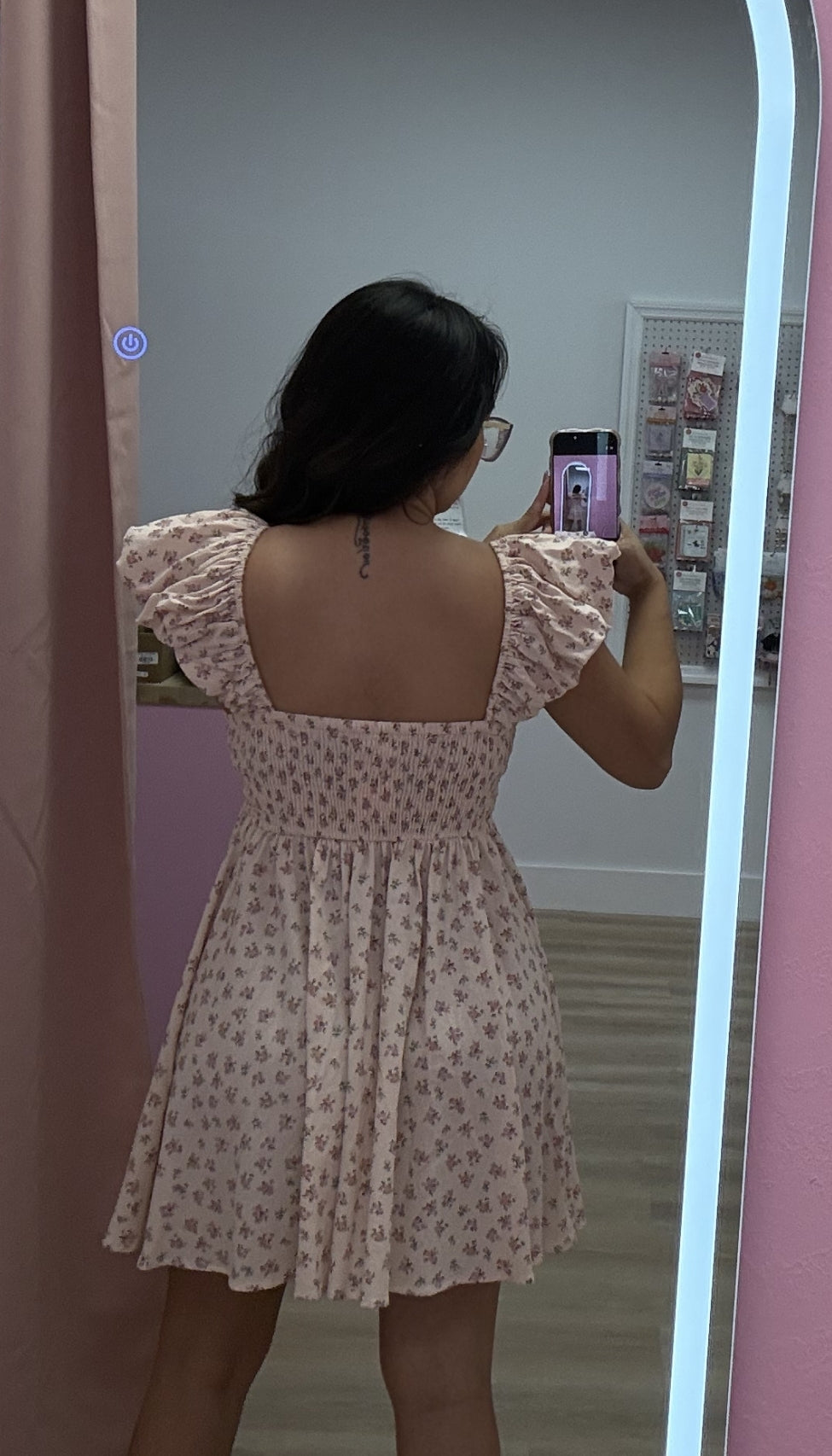 Making Me Blush - Floral Ruffled Mini Dress