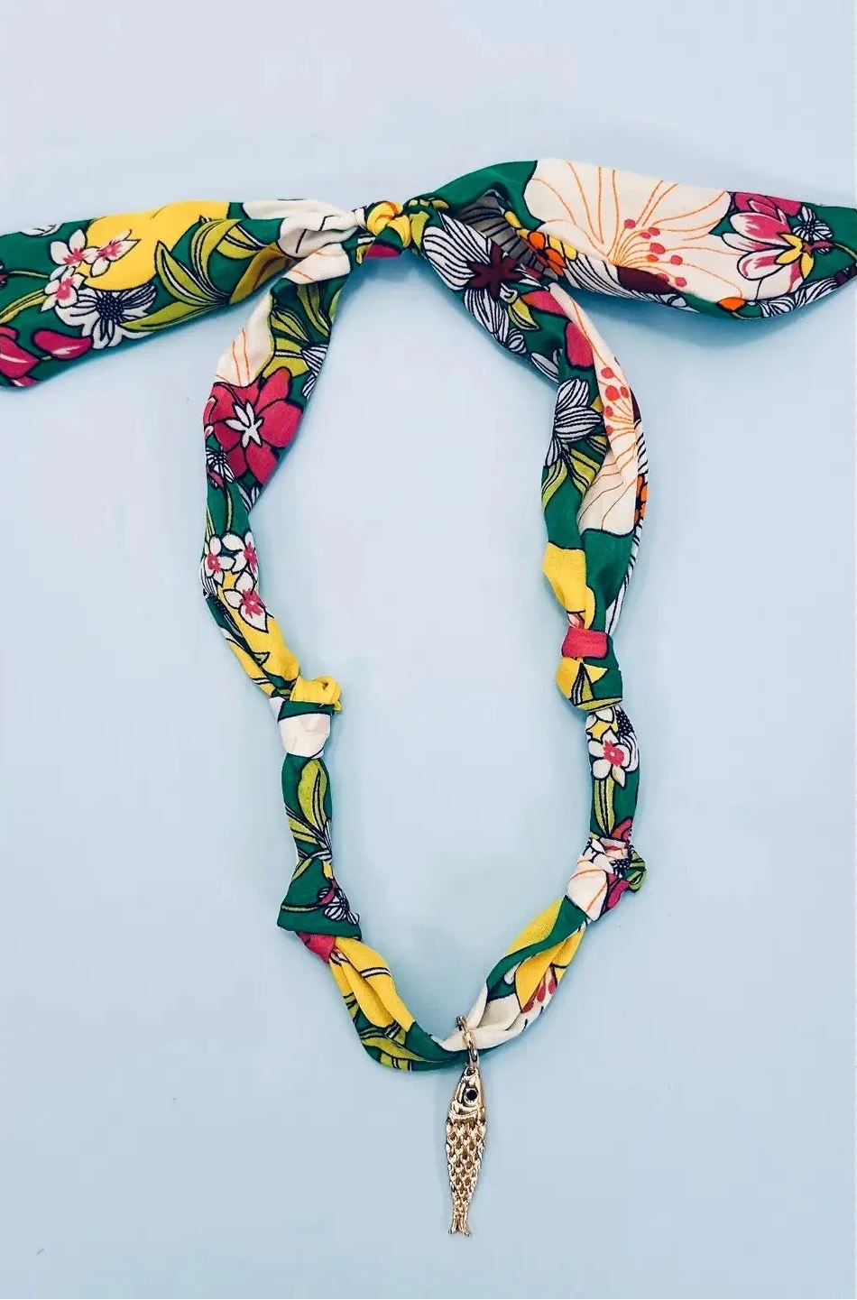 Summer Fish Scarf Charm Necklace