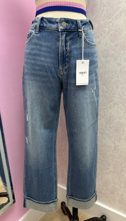 Cuffed & Cute - High Rise Straight Jeans