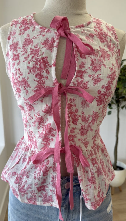 Rose Bloom - Floral Ties Top