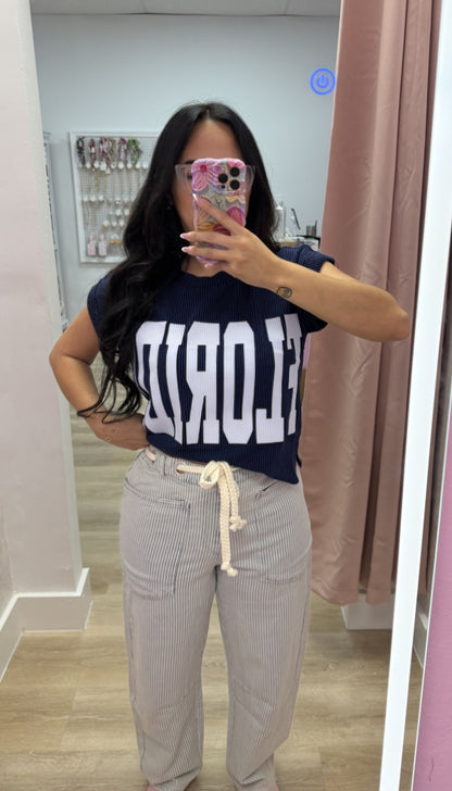 Weekend Stripe - Denim Pants