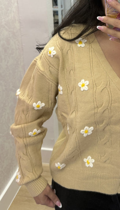 Cottage Rose - Cable Knit Sweater