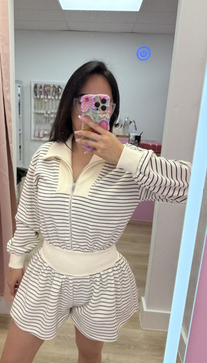 Striped Sunday - Zip-up Romper