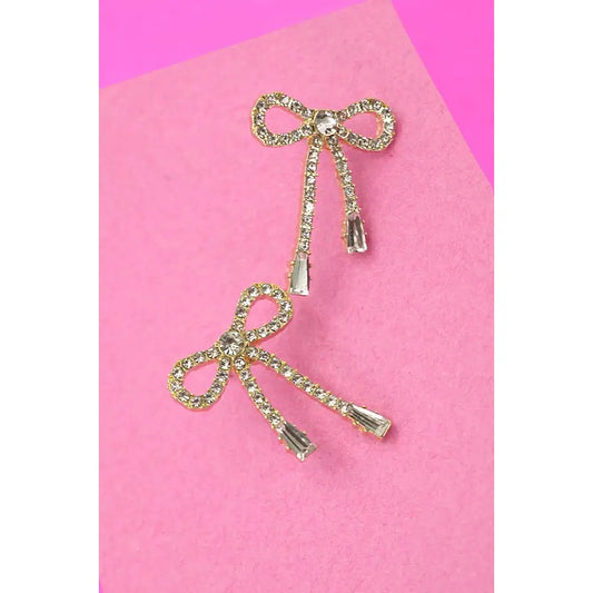 Rhinestone Bow Earrings