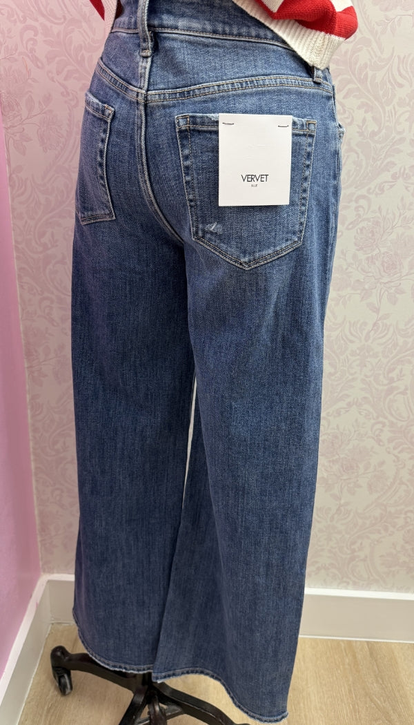 Cheeky Bleu - High Rise Distressed Wide Leg Jeans