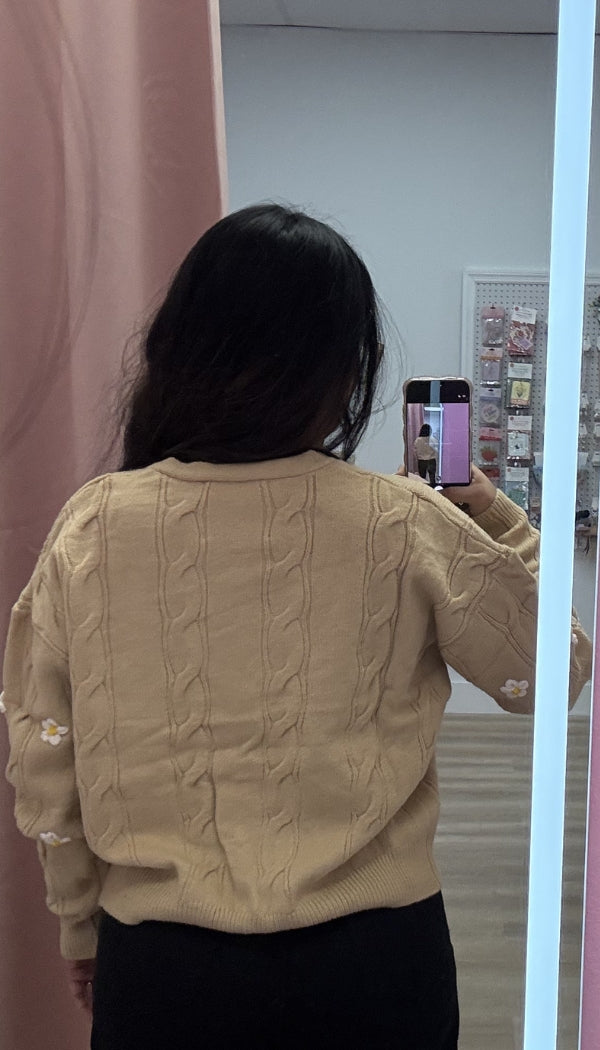 Cottage Rose - Cable Knit Sweater