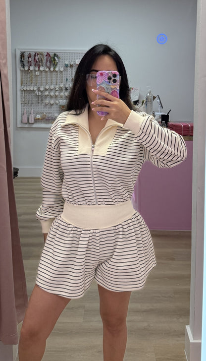 Striped Sunday - Zip-up Romper