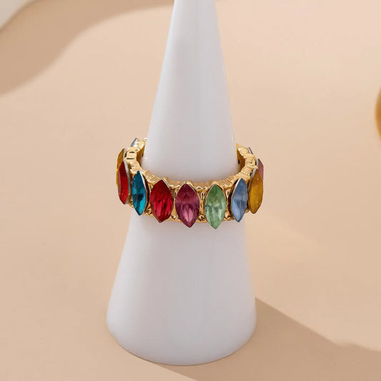 Rainbow Marquise Gem Ring