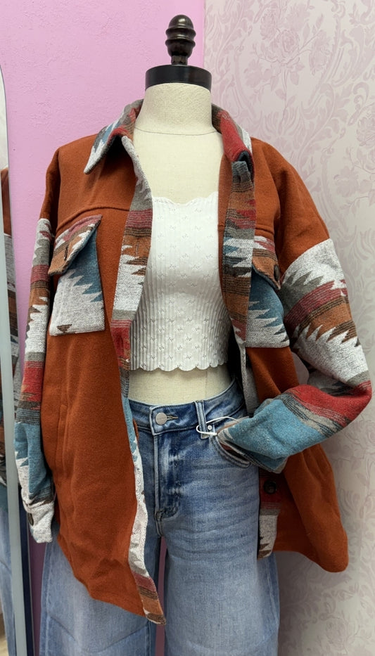 Rustic Ridge - Aztec Print Shacket