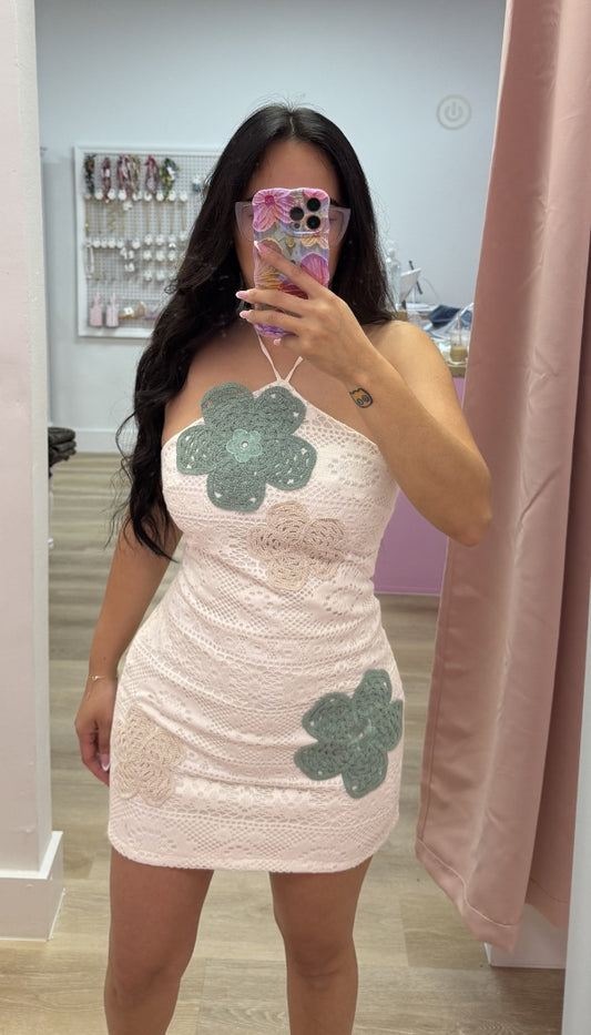 Blissful - Crochet Mini Dress