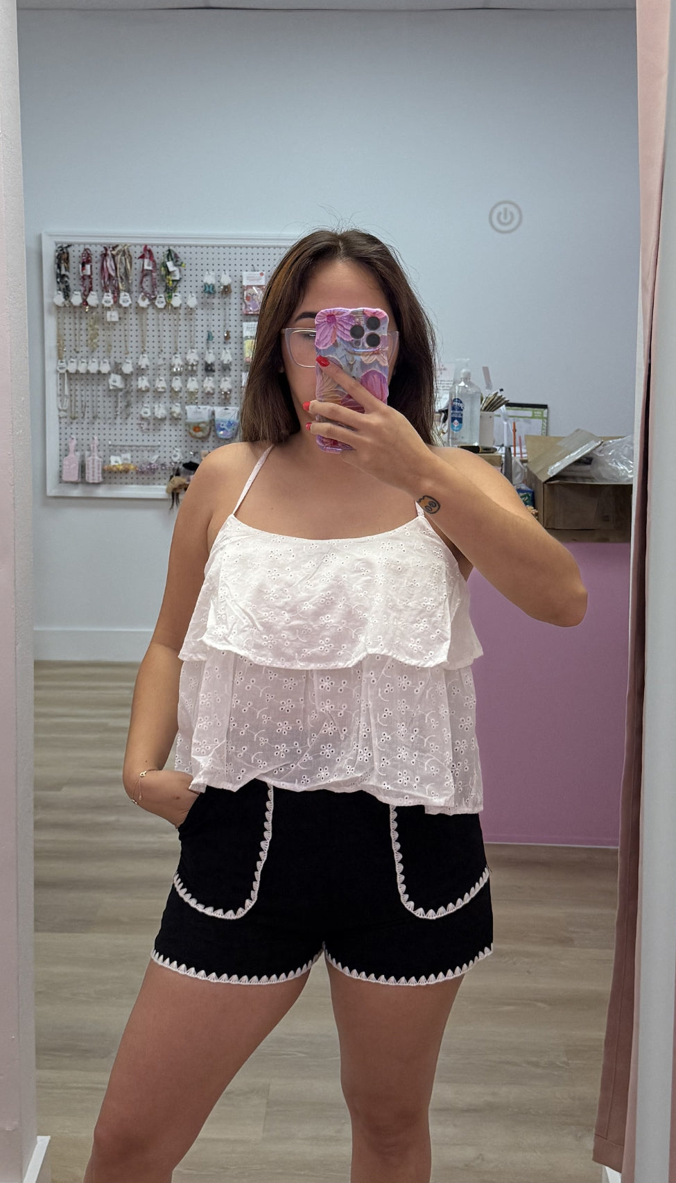 Sweet Pea - Eyelet Top