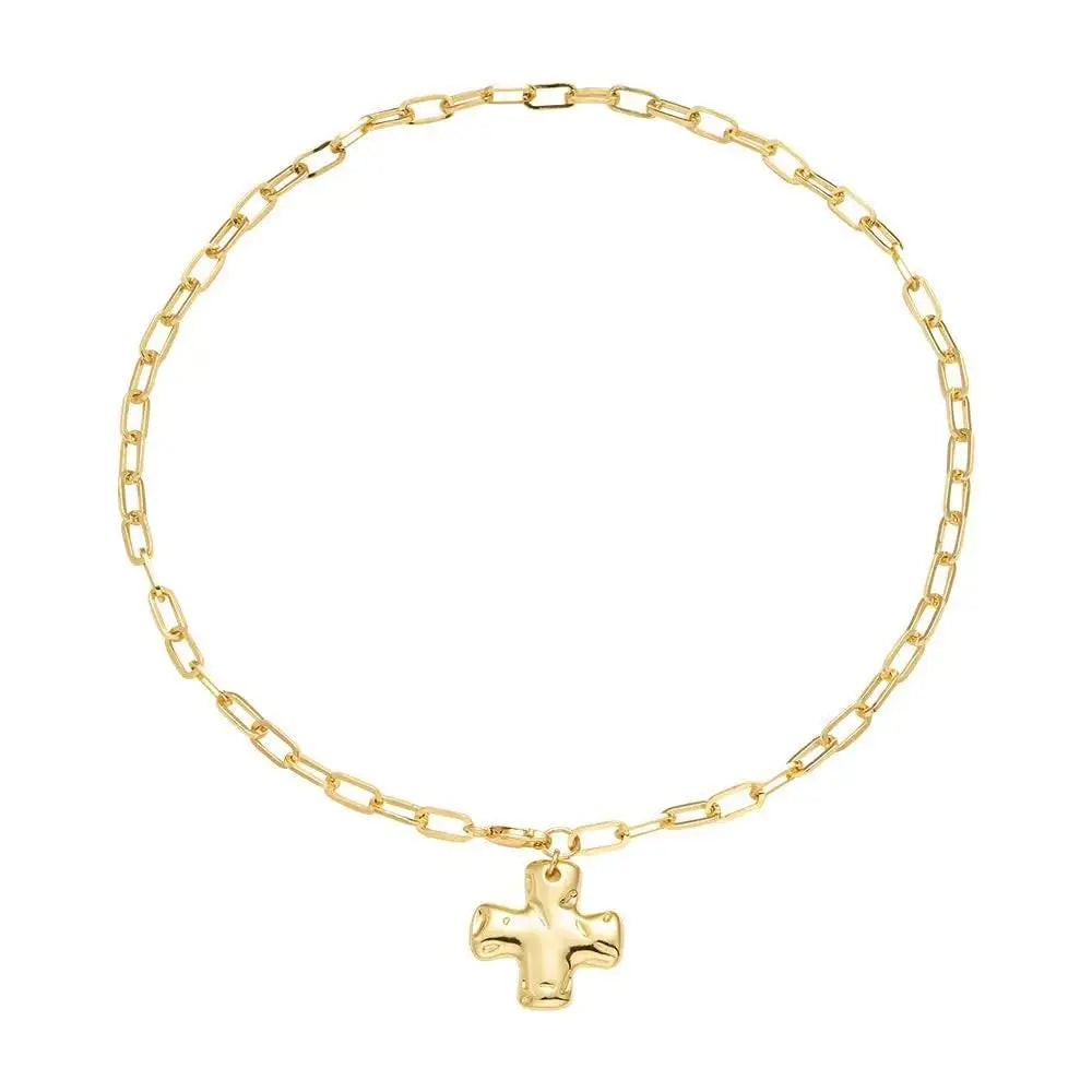 Hammered Cross Necklace