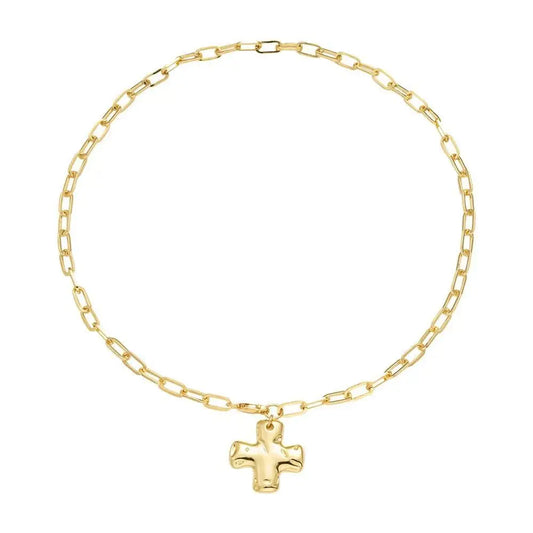 Hammered Cross Necklace