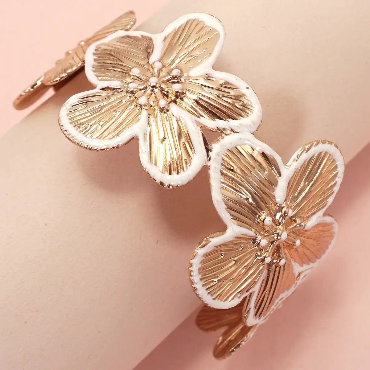 Floral Adjustable Cuff Bracelet