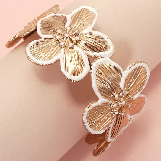 Floral Adjustable Cuff Bracelet
