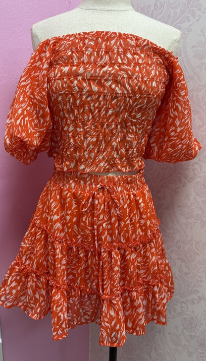 Zana Chiffon Top & Skirt Set