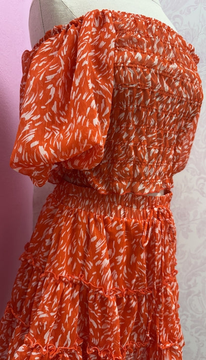 Zana Chiffon Top & Skirt Set