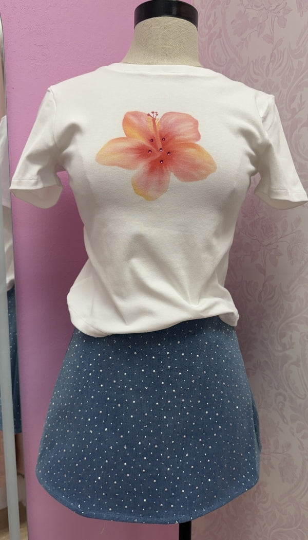 Bedazzle & Pop - Denim Skort w/Rhinestones