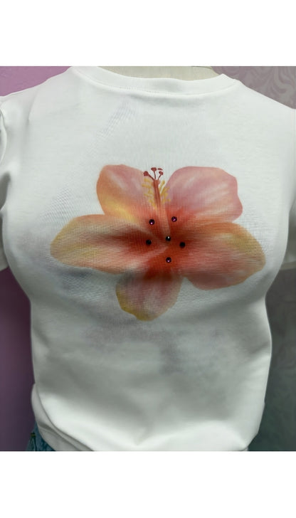 Hibiscus Pink - Crewneck Baby Tee
