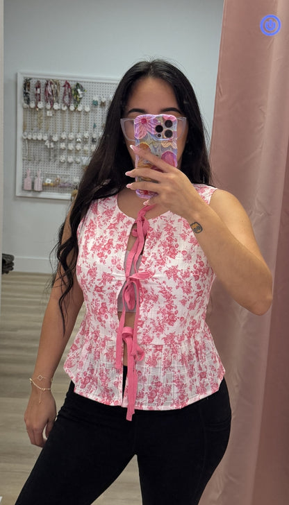 Rose Bloom - Floral Ties Top