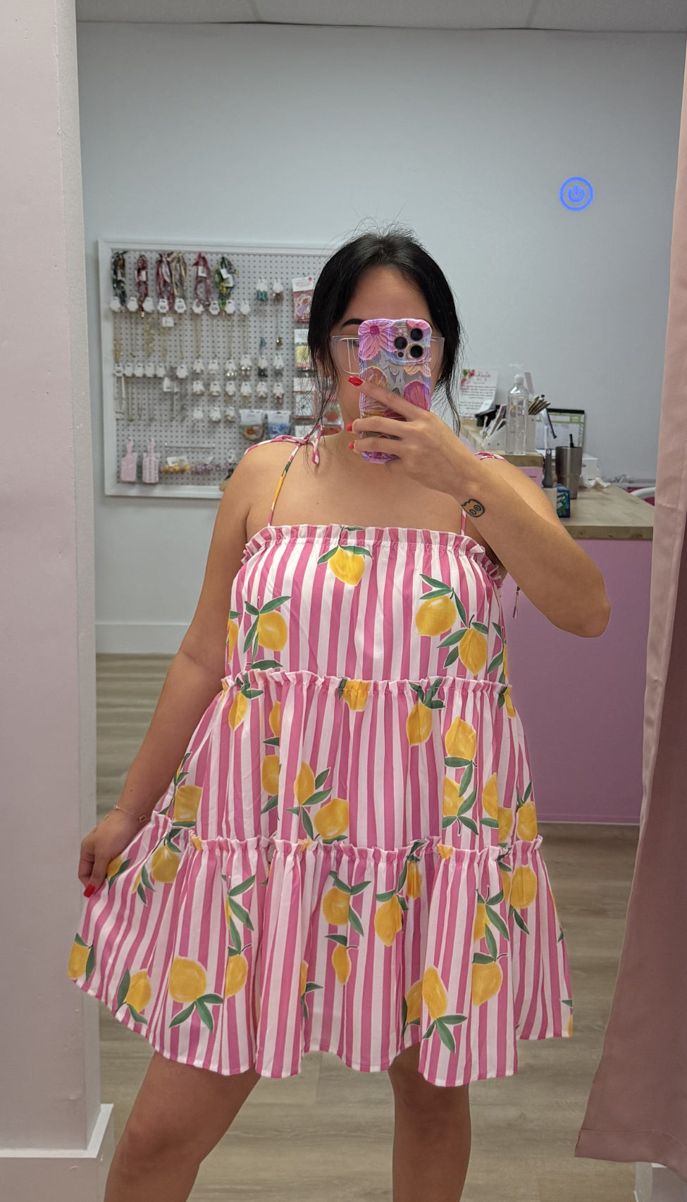 Pink Lemonade - Striped Tiered Mini Dress