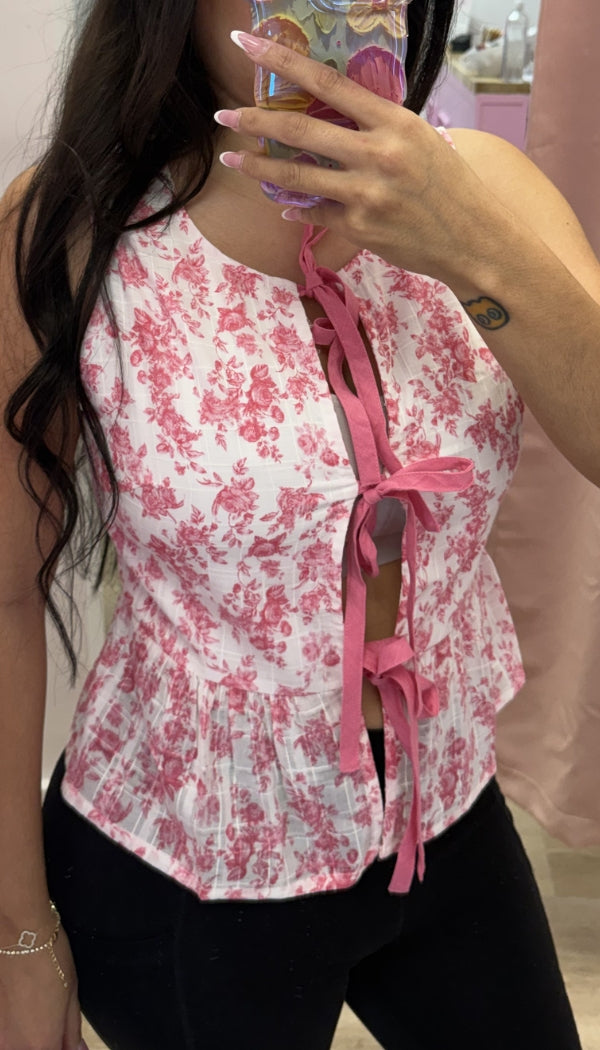 Rose Bloom - Floral Ties Top