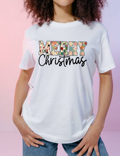 Quilted Merry Christmas - Graphic t-shirt