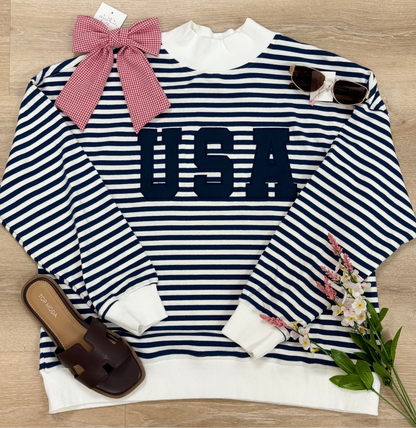 Stripe USA Mockneck