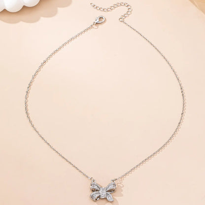 Sparkling Crystal Bow Necklace