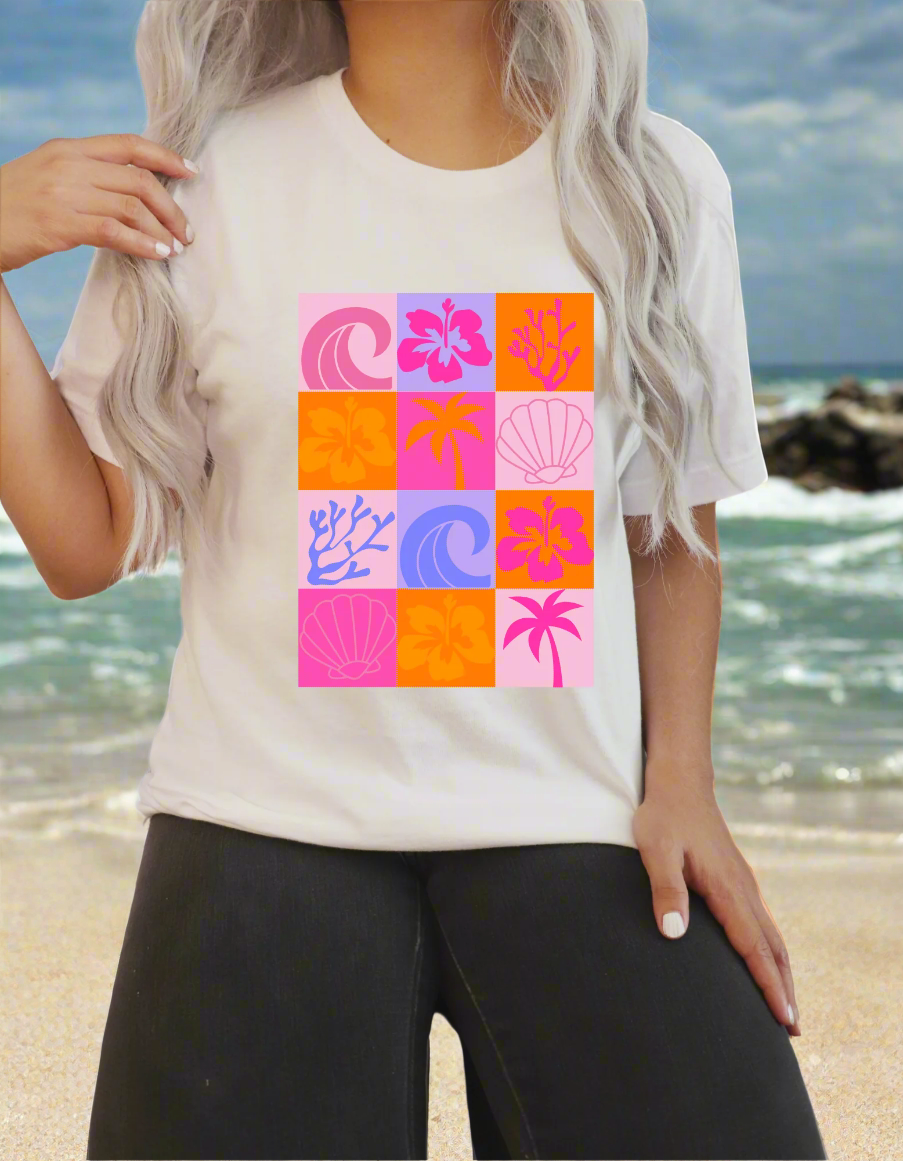 Coral & pink - Graphic t-shirt