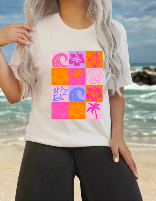 Coral & pink - Graphic t-shirt