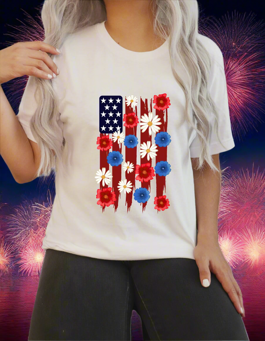 Floral Flag - Graphic t-shirt